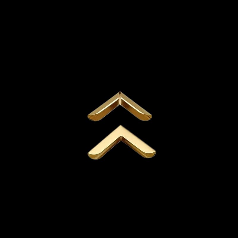 Small Gold Corner Cap 25mm Slim Notebook – 25x4.5mm Yellow Gold metal corner guard