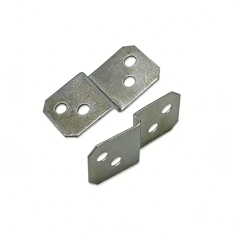 Close up of 4-Hole Silver Z-Plate showing four 3.5mm holes for secure mounting.