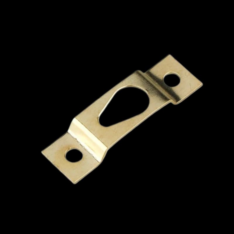 Gold Mini Teardrop Keyhole Concealed Picture Hanger 38 mm long 11 mm wide 0.6 mm gold steel bow 4 mm teardrop slot