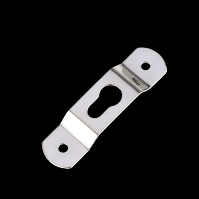 Stainless Steel Wide Concealed Picture Hanger 60 mm long 23 mm wide 1 mm thick bow 5 mm large keyhole 8.5×5.5 mm 10 kg