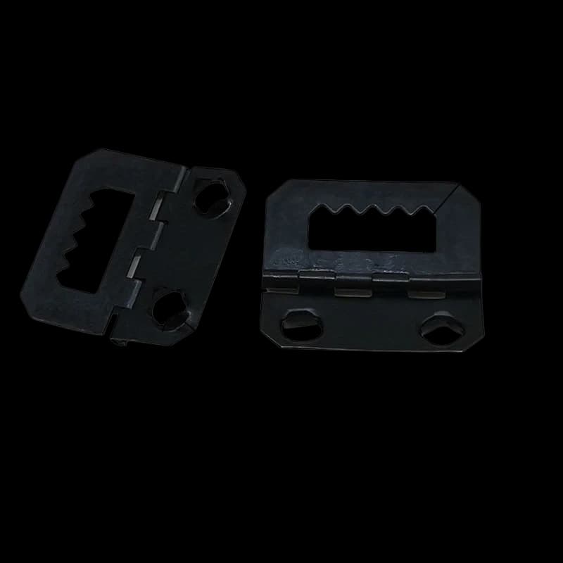8320 Black Double-Hole Snap Hinge 29x28mm slotted serrated grip picture frame hardware