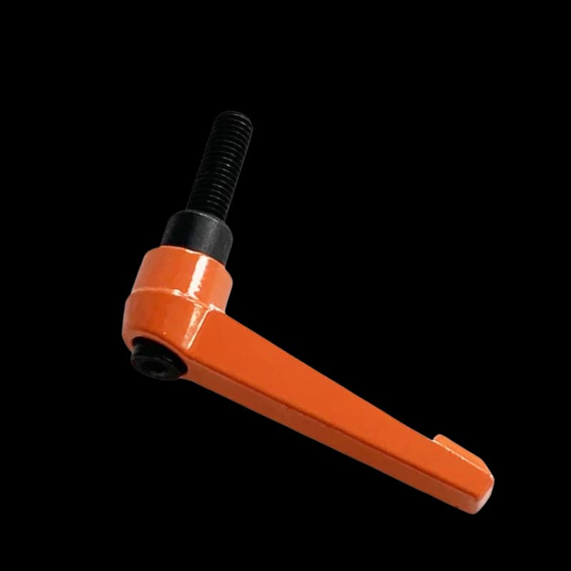 adjustable locking positioning handle corner nailer M7 orange lever 75mm arm 25mm thread fast clamp