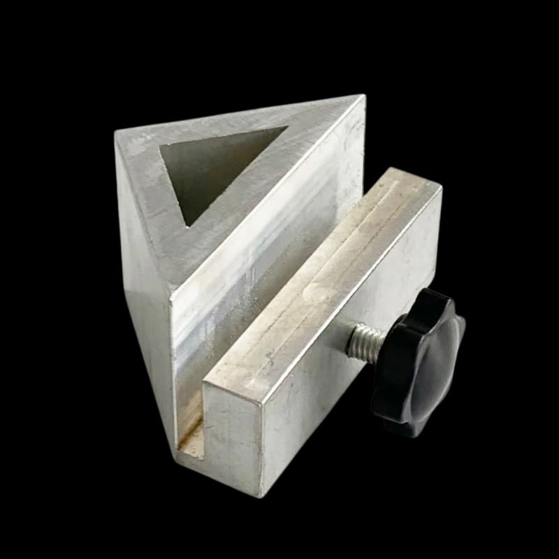 small positioning block corner cutting machine fence aluminum V-block 45mm height 60mm depth 80mm width adjustable screw