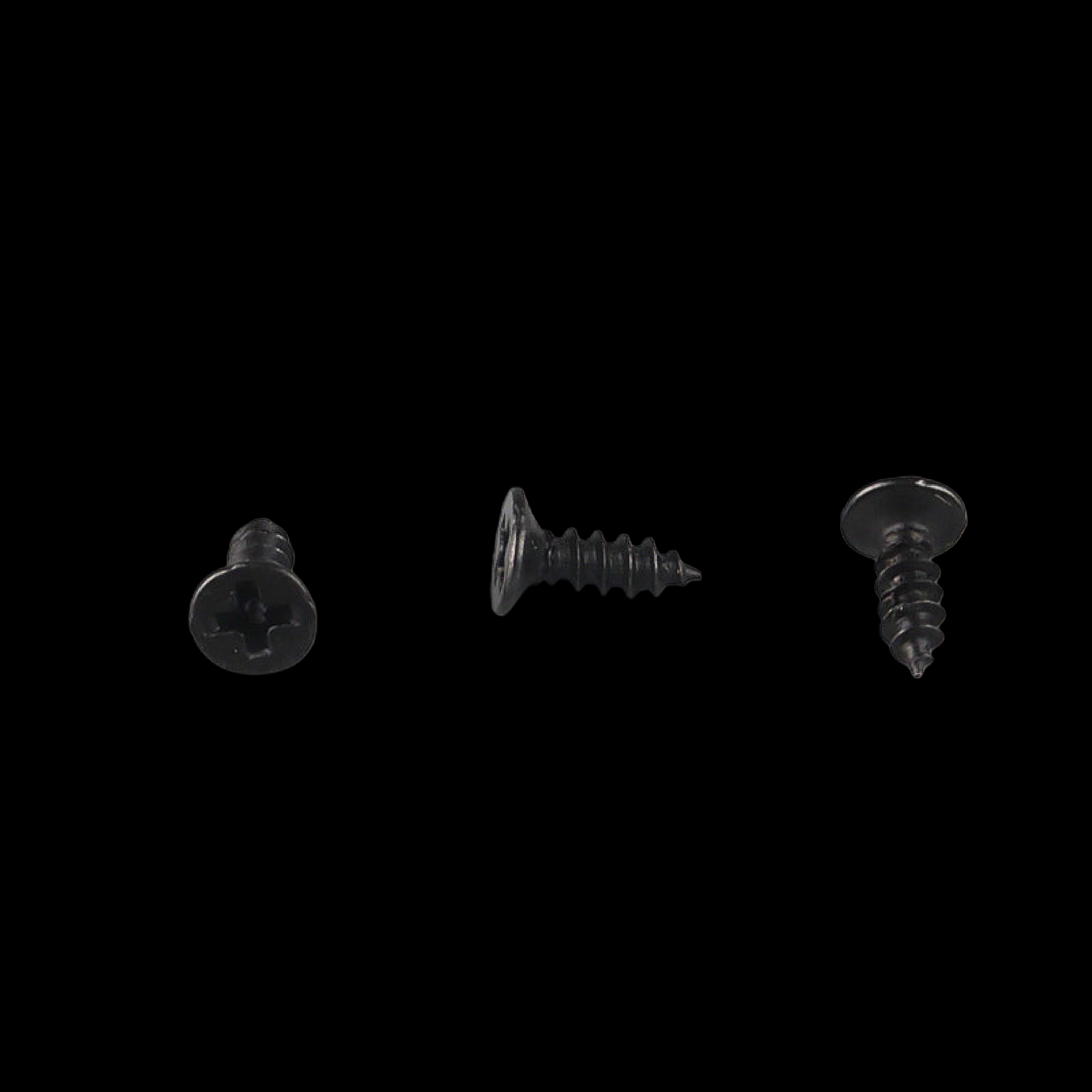 Black Flat Head Self-Tapping Screw 2.5x8mm countersunk flush-fit for dark picture frames
