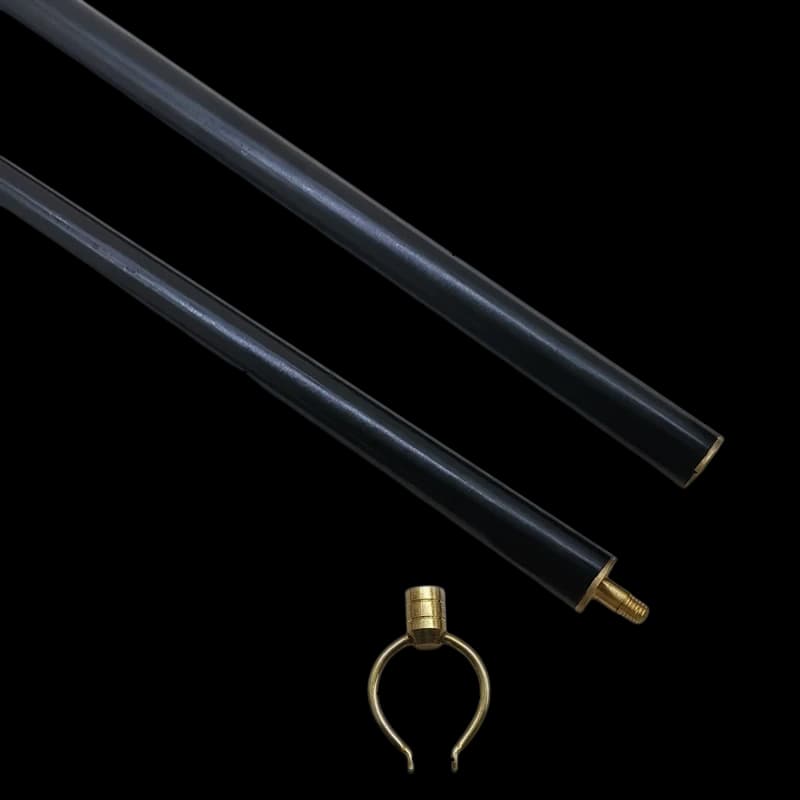 Black Solid Wood Picture Hanging Rod Premium Grade 1.5m two-section precision brass fork head for upscale gallery