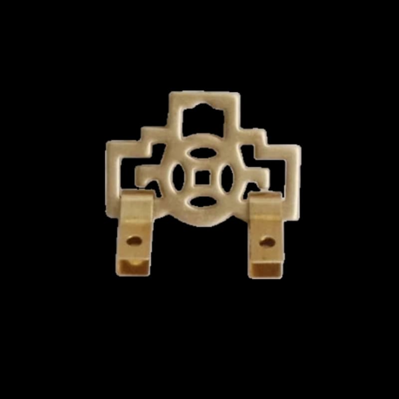 Chinese Coin Pattern Brass Picture Hook X01 – 3.9cm wide