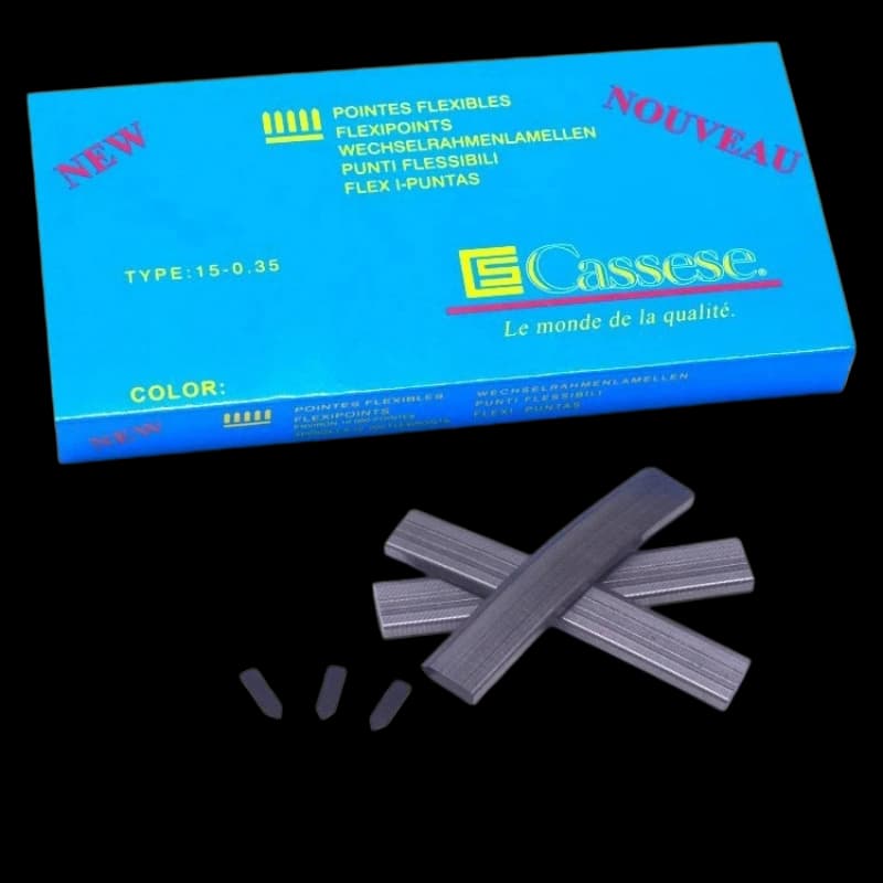 Eco-friendly Flexible Points 15mm length 4.5mm width 0.35mm thickness 10000 pieces per box.