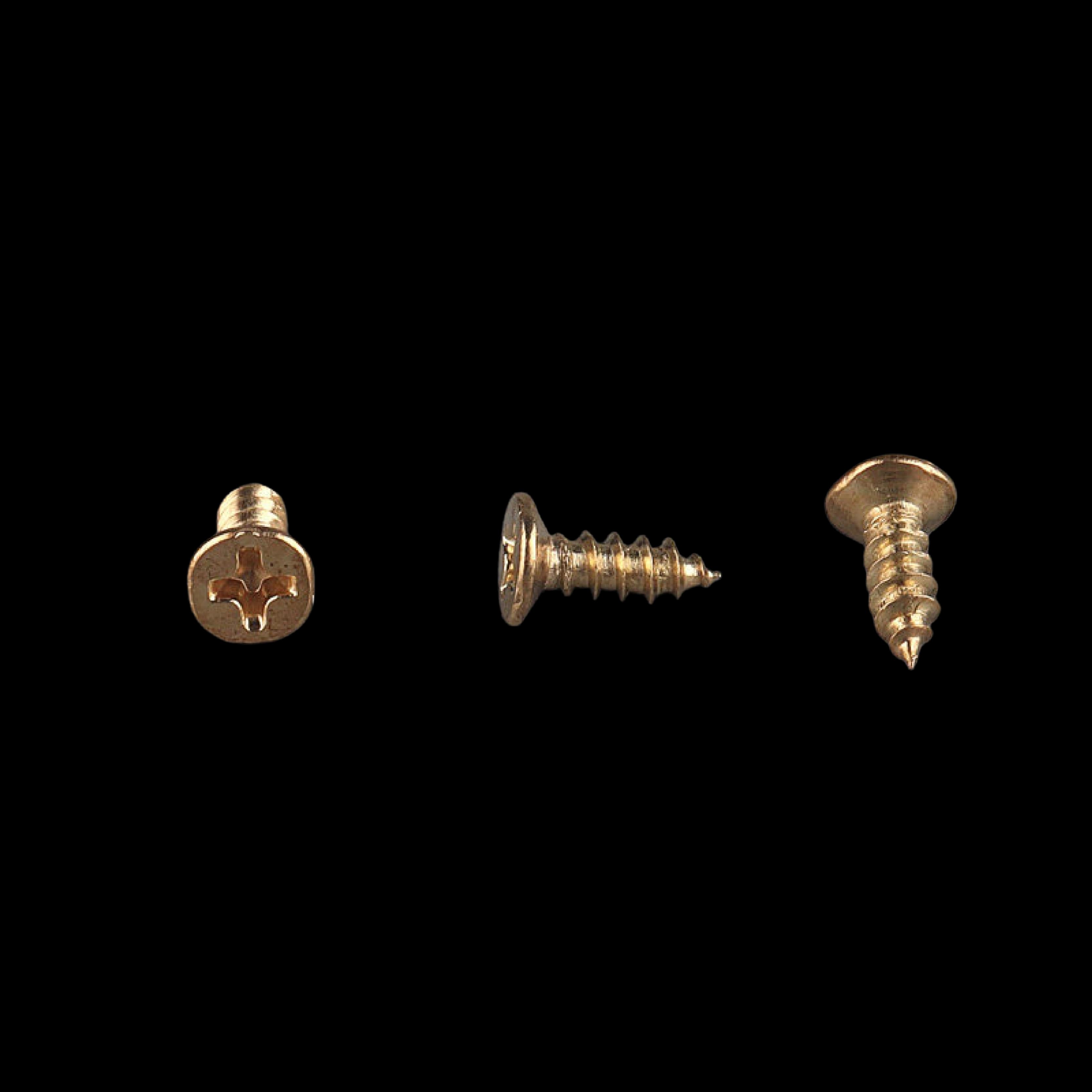 Gold Flat Head Self-Tapping Screw 3x10mm gold-plated countersunk for medium-thickness gold frame moulding