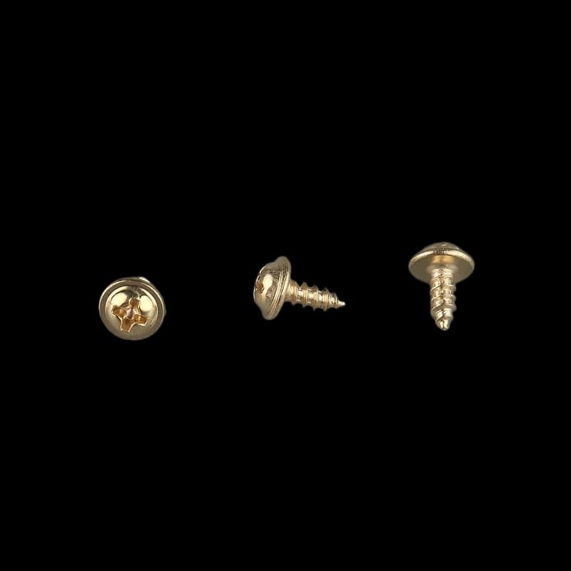 Gold Washer Head Self-Tapping Screw 3x8mm with 7mm cap diameter for picture frames