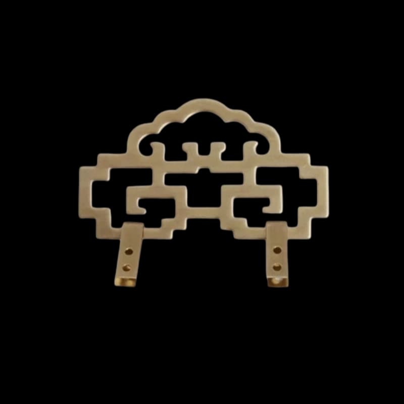 Large Cloud Lattice Brass Picture Hanging Hook X07 – 9.55cm wide