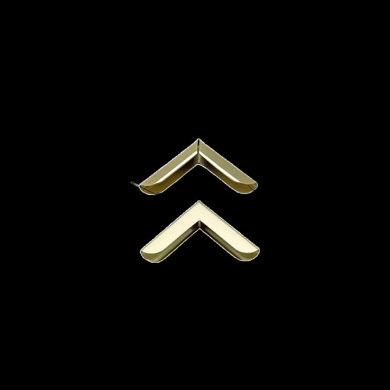 Light Gold Corner Cap 25mm Slim Planner – 25x4.5mm Light Gold metal corner guard