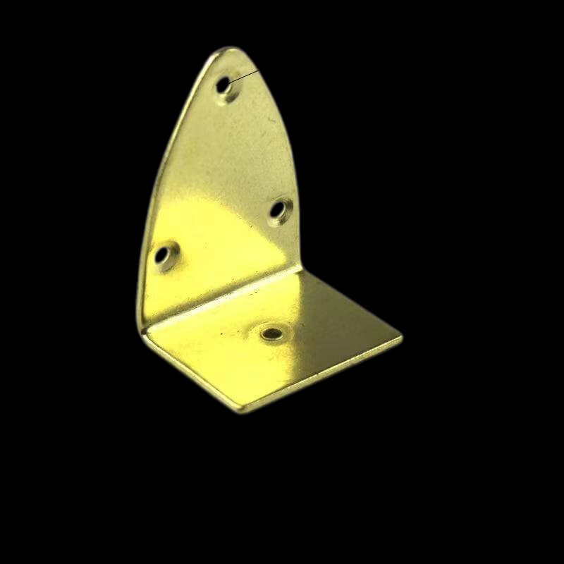 Gold Large Flat L-Bracket 60 mm variant 2 30 mm arm 41 mm base 3 holes 4 mm flat gold-tone heavy duty