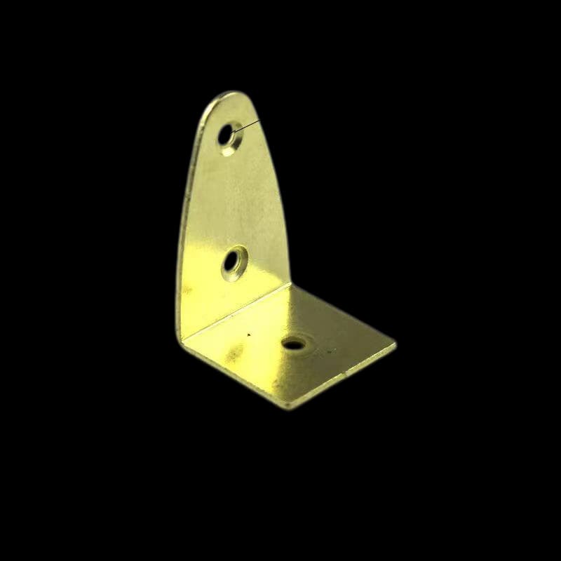 Gold Small Flat L-Bracket 45 mm variant 3 21 mm arm 27 mm base 4 mm holes flat gold-tone