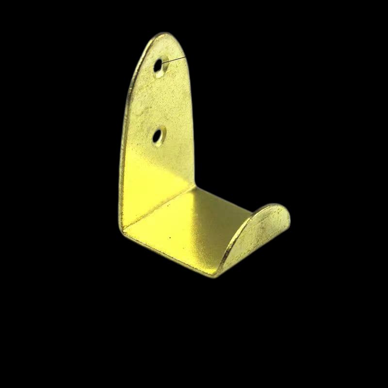 Gold Medium Hook L-Bracket 55 mm variant 3 32 mm arm 31 mm base retaining lip 4 mm holes gold