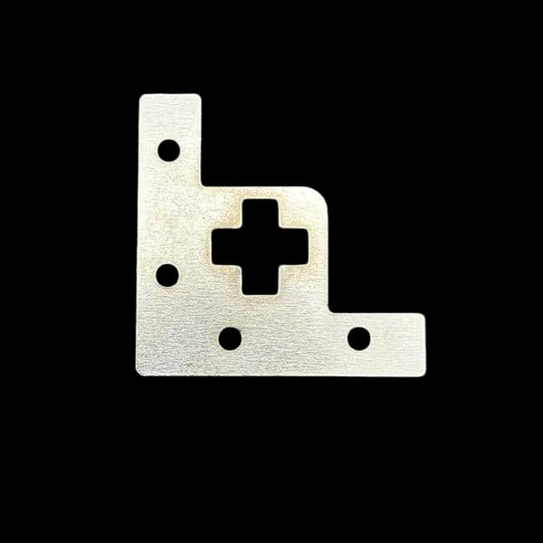 Silver Cross-Slot L-Bracket Corner Brace 45mm L49 – 0.6mm