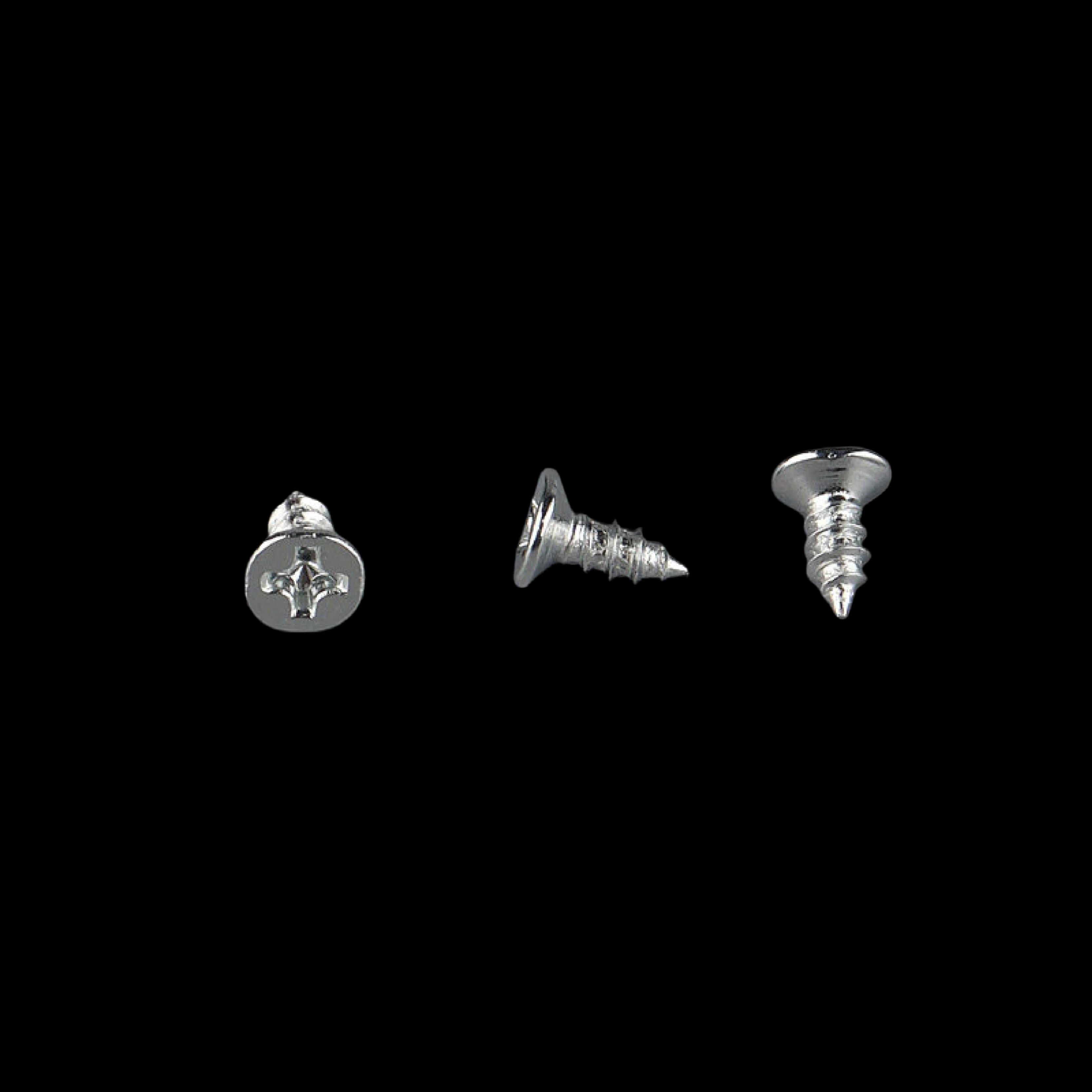 Silver Flat Head Self-Tapping Screw 3x8mm zinc-plated flush countersunk for hardwood picture frame
