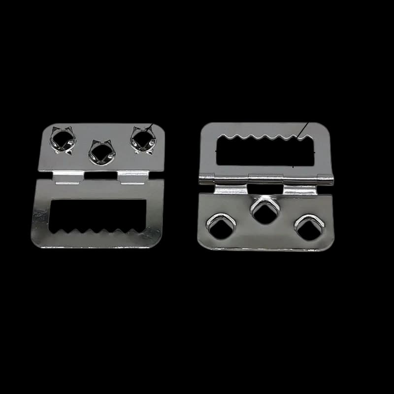 Silver Large Folding Clasp Hinge 31x37mm chrome finish serrated slot picture frame back hardware