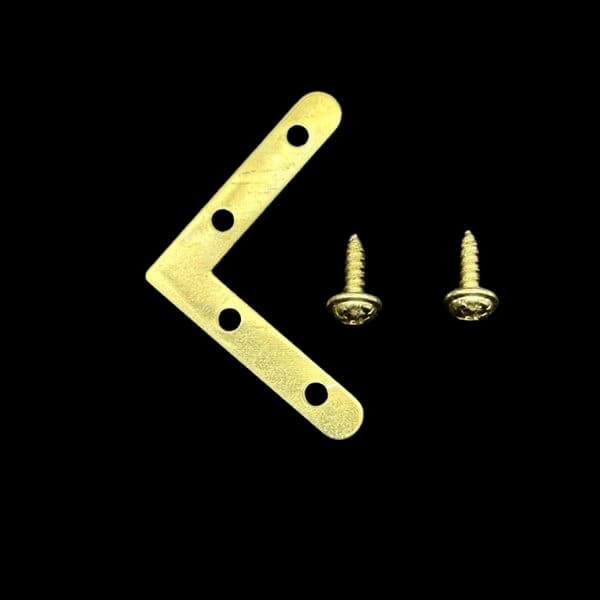 Gold Round-Corner Small L-Bracket 34mm with Screws L46 – 0.4mm