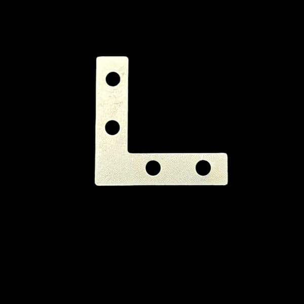 Silver Small Four-Hole L-Bracket Corner Brace 38mm L39 – 0.6mm