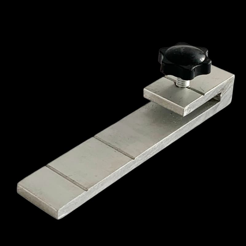 wood support strip corner cutting machine aluminum 144mm length 4mm height 3mm depth thumb screw adjustable stop thin profile support