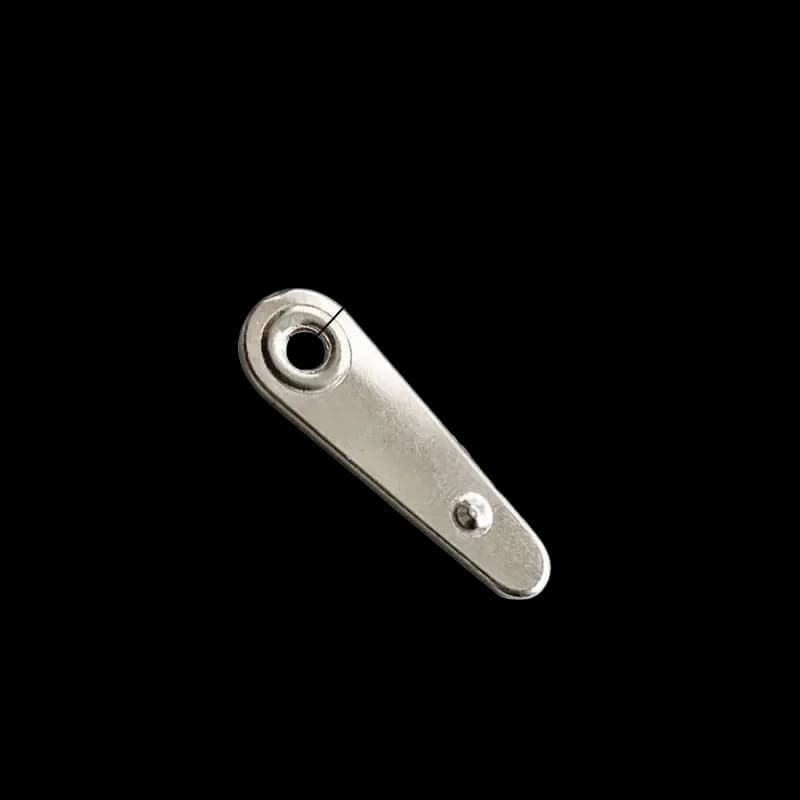 Long Dotted Metal Turn Button Clip Silver 21mm 2.8mm hole 0.6mm anti-slip U11