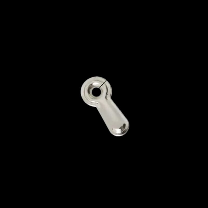 Large Embossed Turn Button Clip Silver 19mm 3mm hole 0.4mm steel U17