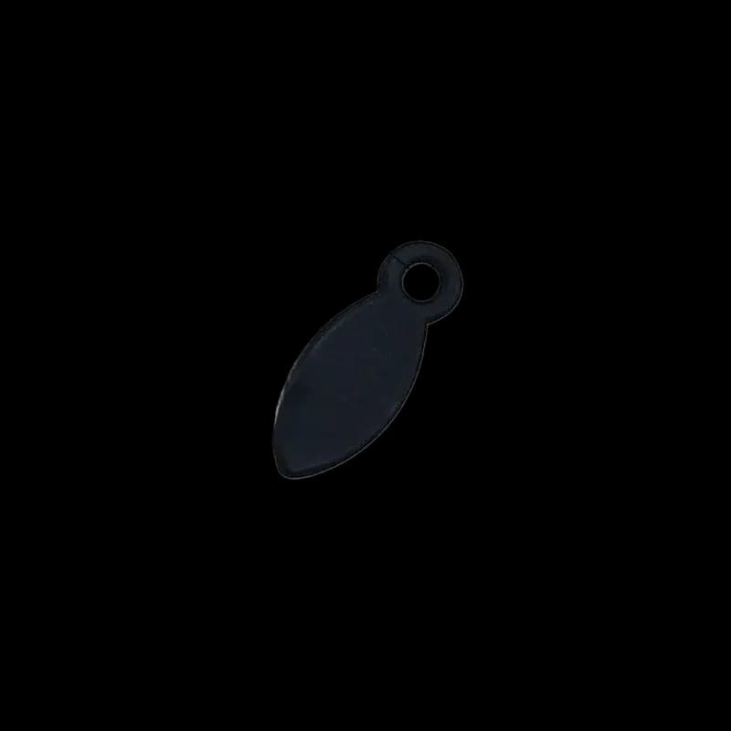Medium Plastic Melon-Seed Turn Button Clip Black 20mm 3mm hole ABS 1.2mm U25
