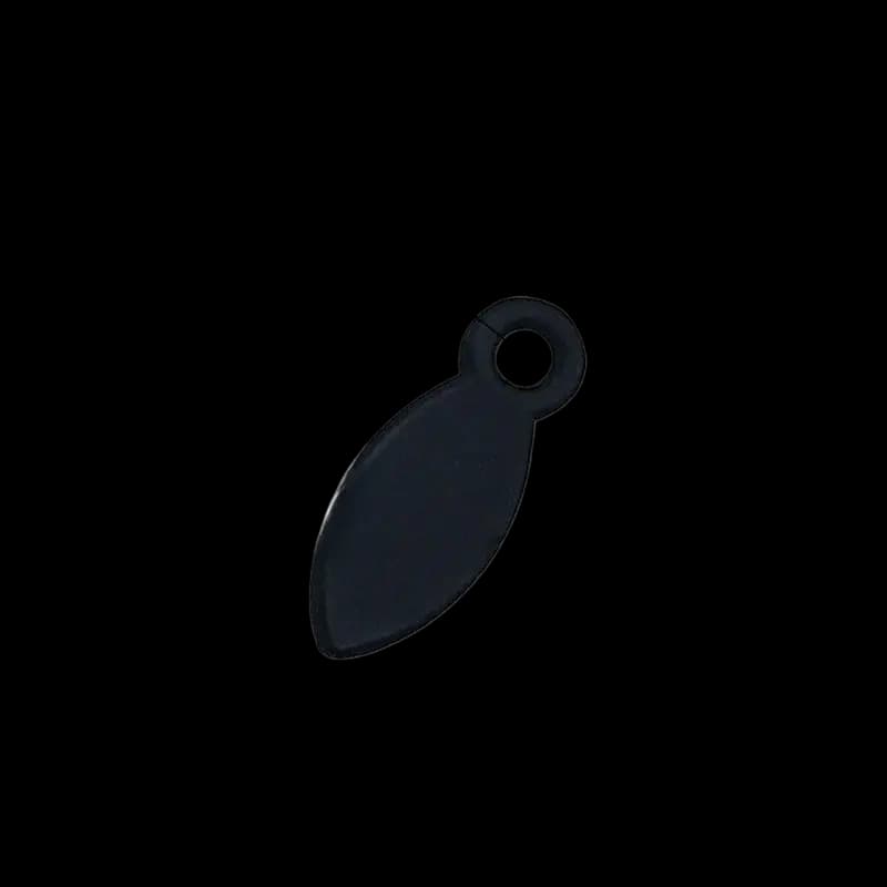 Large Plastic Melon-Seed Turn Button Clip Black 21mm 3mm hole 1.5mm ABS U26
