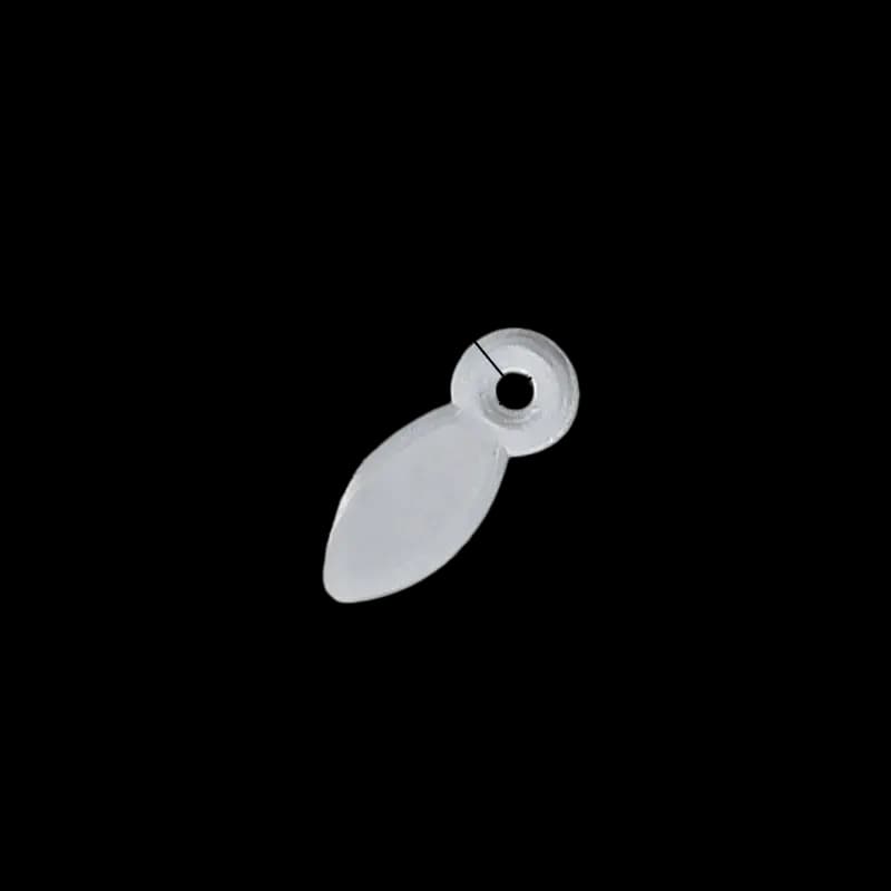 Small Clear Plastic Melon-Seed Turn Button Clip 16mm 2.5mm hole transparent U27