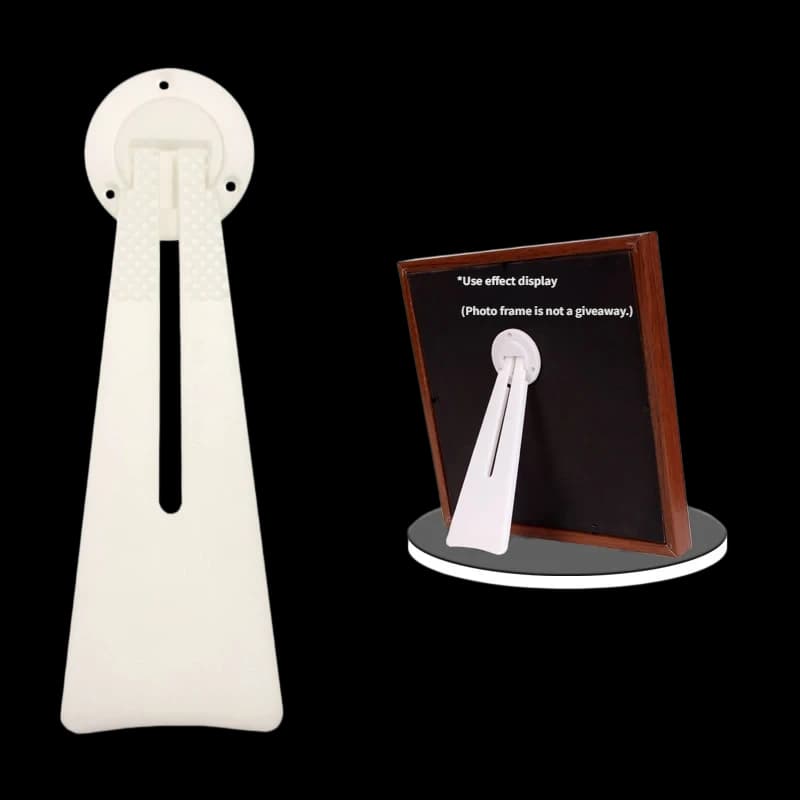 White Large Rotating Picture Frame Stand R22 – 172 mm white ABS swivel disc bracket for 18–25 cm frames