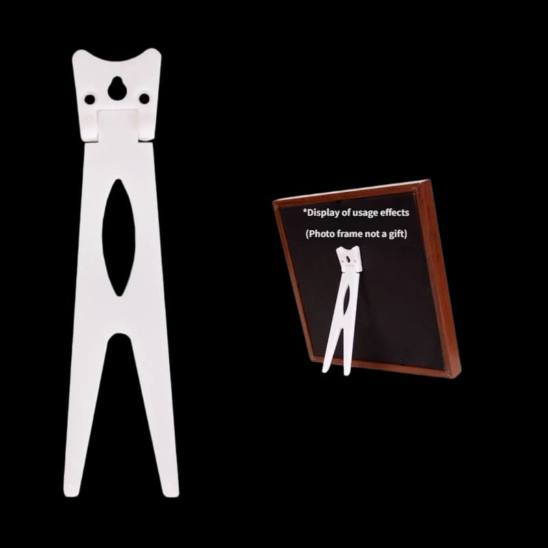 White Large Tailcoat Picture Frame Back Stand R04 – 158 mm white ABS bracket for 18–25 cm frames