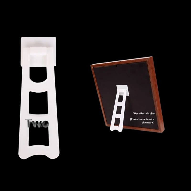 White Large Trapezoidal Frame Easel Bracket R09 – 148 mm white ABS 3-bar ladder for 18–25 cm frames